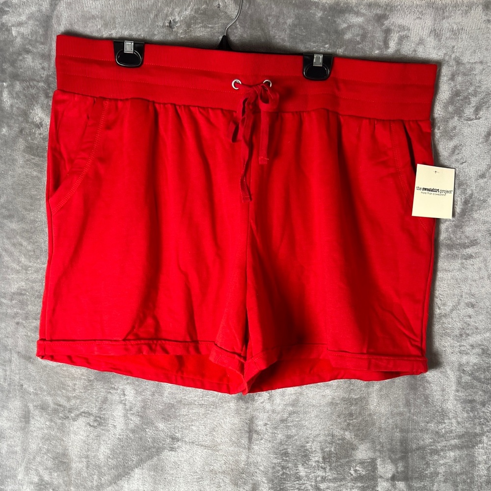 Women’s Red Drawstring Lounge Shorts